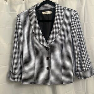 St. John Black and White Houndstooth Blazer